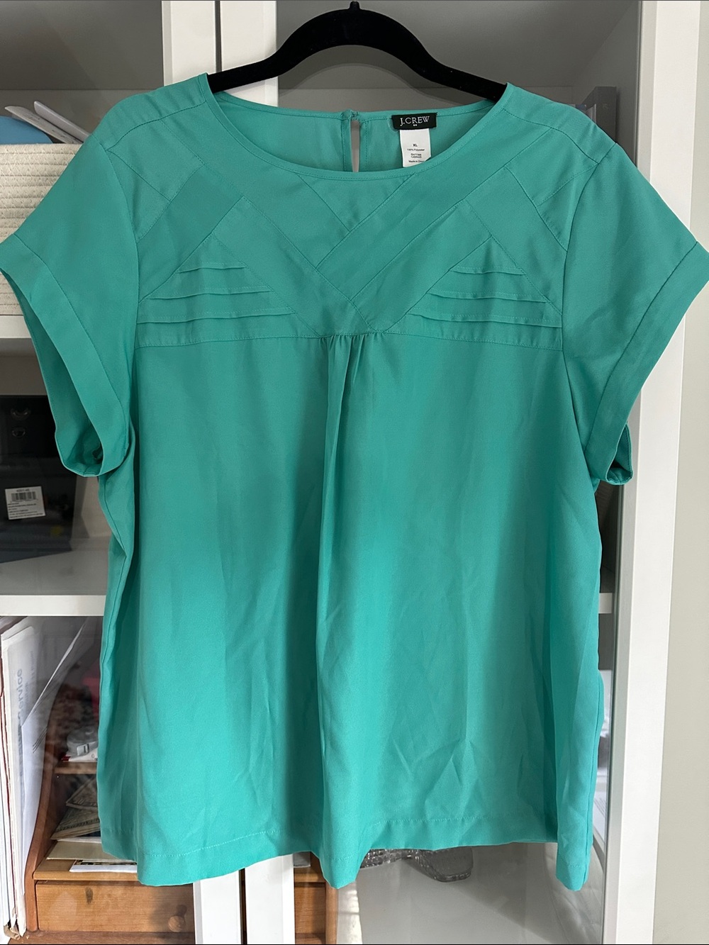 J Crew size XL teal blouse
